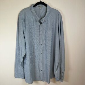 Horny Toad Mens Striped Button Down Shirt Blue White Long Sleeve Lightweight XXL